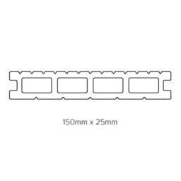 Shire Premium Value European Composite Decking Board Kit, Light Neo, Dark Grey 150 X 25 X 4200, Pack Of 5 Boards With Brackets & Screws - thumbnail 2