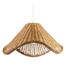 Happy Homewares Boho Rustic Style Woven Natural Rattan Pendant Ceiling Lighting Shade - thumbnail 1