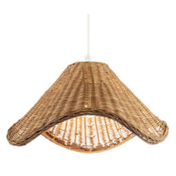 Happy Homewares Boho Rustic Style Woven Natural Rattan Pendant Ceiling Lighting Shade - thumbnail 2