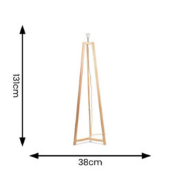 Valuelights Lottie Natural Wood Tripod Floor Lamp Base - thumbnail 5