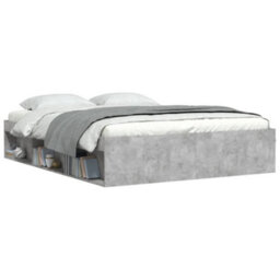 Berkfield Bed Frame Concrete Grey 160X200 Cm - thumbnail 3