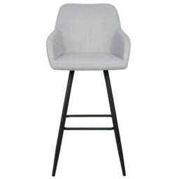 Beliani Set Of 2 Bar Chairs Casmalia Velvet Light Grey - thumbnail 5