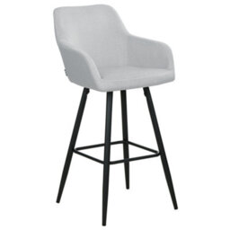 Beliani Set Of 2 Bar Chairs Casmalia Velvet Light Grey - thumbnail 4