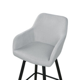 Beliani Set Of 2 Bar Chairs Casmalia Velvet Light Grey - thumbnail 7