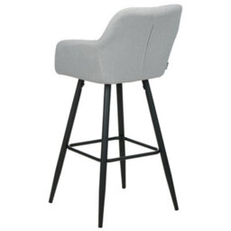 Beliani Set Of 2 Bar Chairs Casmalia Velvet Light Grey - thumbnail 6