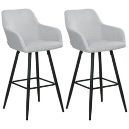 Beliani Set Of 2 Bar Chairs Casmalia Velvet Light Grey - thumbnail 1