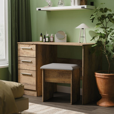 Trent 3 Drawer Desk In Vintage Oak (Ready Assembled) - image 1
