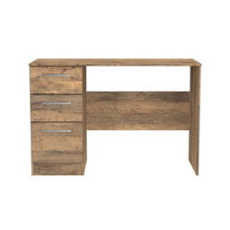 Trent 3 Drawer Desk In Vintage Oak (Ready Assembled) - thumbnail 2