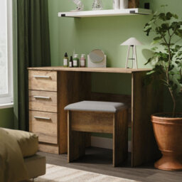 Trent 3 Drawer Desk In Vintage Oak (Ready Assembled) - thumbnail 1