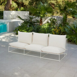 Home Detail Marina Steel 3 Seater Garden Chair, White - thumbnail 1