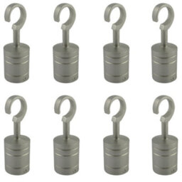 Ropeservices Uk 8 X 28mm Satin Nickel Decking Rope Hook Fittings Fixings Barrier Set
