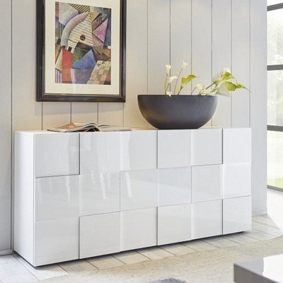 Furniture in Fashion Aspen High Gloss Sideboard With 3 Doors In White - image 1