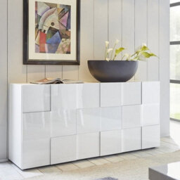 Furniture in Fashion Aspen High Gloss Sideboard With 3 Doors In White