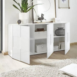 Furniture in Fashion Aspen High Gloss Sideboard With 3 Doors In White - thumbnail 3
