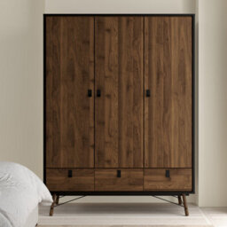 Furniture To Go Ry Wardrobe 3 Doors + 3 Drawers In Matt Black Walnut - thumbnail 7