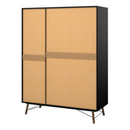 Furniture To Go Ry Wardrobe 3 Doors + 3 Drawers In Matt Black Walnut - thumbnail 4