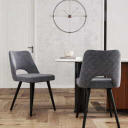 Dining Chair Set Of 2 Upholstered Living Room Chair Adjustable Foot Pads - thumbnail 3