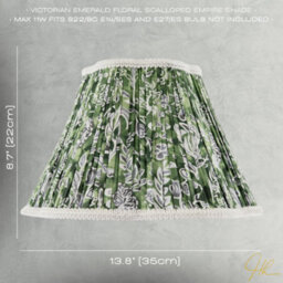 Happy Homewares Emerald Green And White Floral Victorian Lamp Shade With Embroidery - thumbnail 7