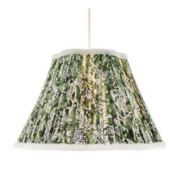 Happy Homewares Emerald Green And White Floral Victorian Lamp Shade With Embroidery - thumbnail 2