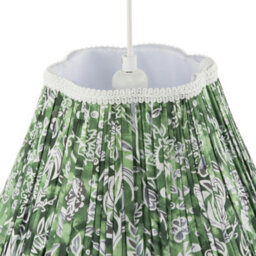 Happy Homewares Emerald Green And White Floral Victorian Lamp Shade With Embroidery - thumbnail 4