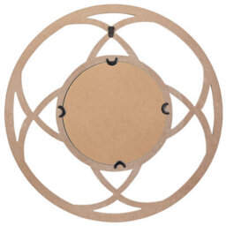 Wyld and Coco Nordicaura Round Wall Mirror 60 Cm - Handmade Light Brown Wood Veneer Frame, Distressed Finish - thumbnail 3