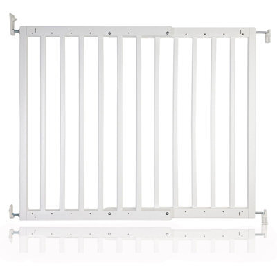 Safetots Chunky Wooden Screw Fit Stair Gate, White, 63.5Cm - 105.5Cm, Wood Baby Gate, Screw Fit Safety Barrier - image 1