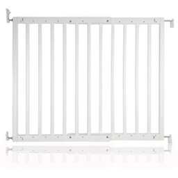 Safetots Chunky Wooden Screw Fit Stair Gate, White, 63.5Cm - 105.5Cm, Wood Baby Gate, Screw Fit Safety Barrier