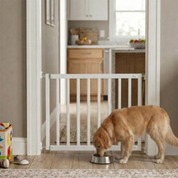 Safetots Chunky Wooden Screw Fit Stair Gate, White, 63.5Cm - 105.5Cm, Wood Baby Gate, Screw Fit Safety Barrier - thumbnail 8