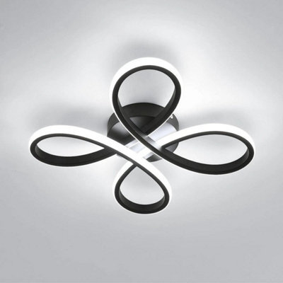 30W Led Ceiling Light Flower Cool White Black Chandelier For Bedroom Living Room - image 1