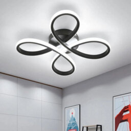 30W Led Ceiling Light Flower Cool White Black Chandelier For Bedroom Living Room - thumbnail 8