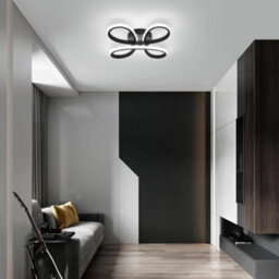 30W Led Ceiling Light Flower Cool White Black Chandelier For Bedroom Living Room - thumbnail 7