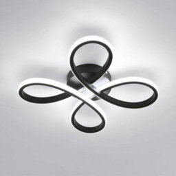 30W Led Ceiling Light Flower Cool White Black Chandelier For Bedroom Living Room - thumbnail 1