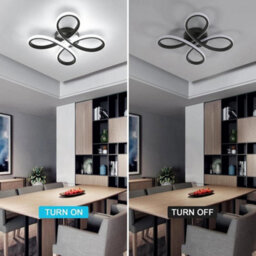 30W Led Ceiling Light Flower Cool White Black Chandelier For Bedroom Living Room - thumbnail 6