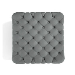 Darphe Grey Velvet Buttoned Tufted Footstool 62Cm X 62Cm X 40Cm - thumbnail 3