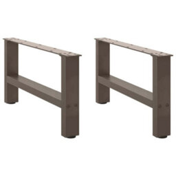 Berkfield Coffee Table Legs Natural Steel 2 Pcs 60X(30-31) Cm Steel - thumbnail 2