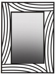 Orsina Logan Wall Mirror, Clear, Black, Glass, Wood, Metal - thumbnail 1