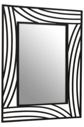 Orsina Logan Wall Mirror, Clear, Black, Glass, Wood, Metal - thumbnail 2
