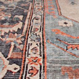 Loomed Soft Washable Machine Washable Cream Bordered Vintage Area Rug - 230 X 160Cm - thumbnail 8