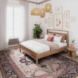 Loomed Soft Washable Machine Washable Cream Bordered Vintage Area Rug - 230 X 160Cm - thumbnail 3