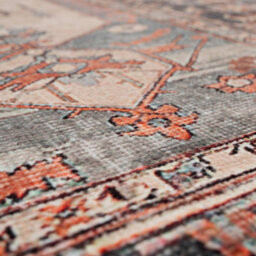 Loomed Soft Washable Machine Washable Cream Bordered Vintage Area Rug - 230 X 160Cm - thumbnail 7