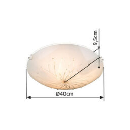 Luminosa Lighting Luminosa Calimero I Patterned Glass Flush Ceiling Light White Satined Glass Shade 3X E27 - thumbnail 3