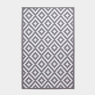 Homescapes Zoe Geometric White & Grey Outdoor Rug, 240 X 300 Cm - image 1