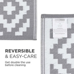 Homescapes Zoe Geometric White & Grey Outdoor Rug, 240 X 300 Cm - thumbnail 6