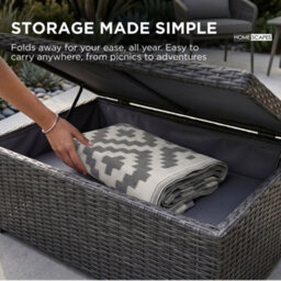Homescapes Zoe Geometric White & Grey Outdoor Rug, 240 X 300 Cm - thumbnail 3