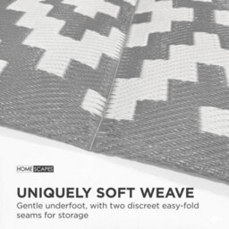 Homescapes Zoe Geometric White & Grey Outdoor Rug, 240 X 300 Cm - thumbnail 4