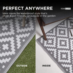 Homescapes Zoe Geometric White & Grey Outdoor Rug, 240 X 300 Cm - thumbnail 5