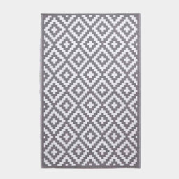 Homescapes Zoe Geometric White & Grey Outdoor Rug, 240 X 300 Cm - thumbnail 1