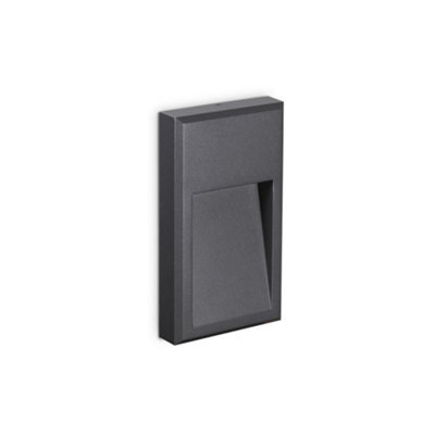 Ideal Lux Luminosa Febe Led Outdoor Flush Wall Light Anthracite Ip65, 3000K - image 1