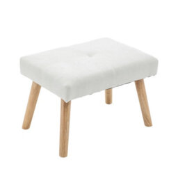 Living And Home White Chenille Upholstered Lounge Chair With Footstool - thumbnail 5