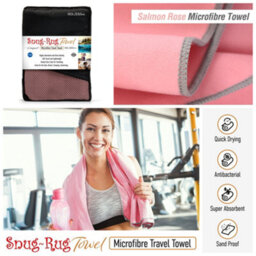 Snug Rug Microfibre Beach Towel Super Absorbent Quick Drying Lightweight Extra Large Xl 200 X 90Cm - Salmon Rose Pink - thumbnail 8